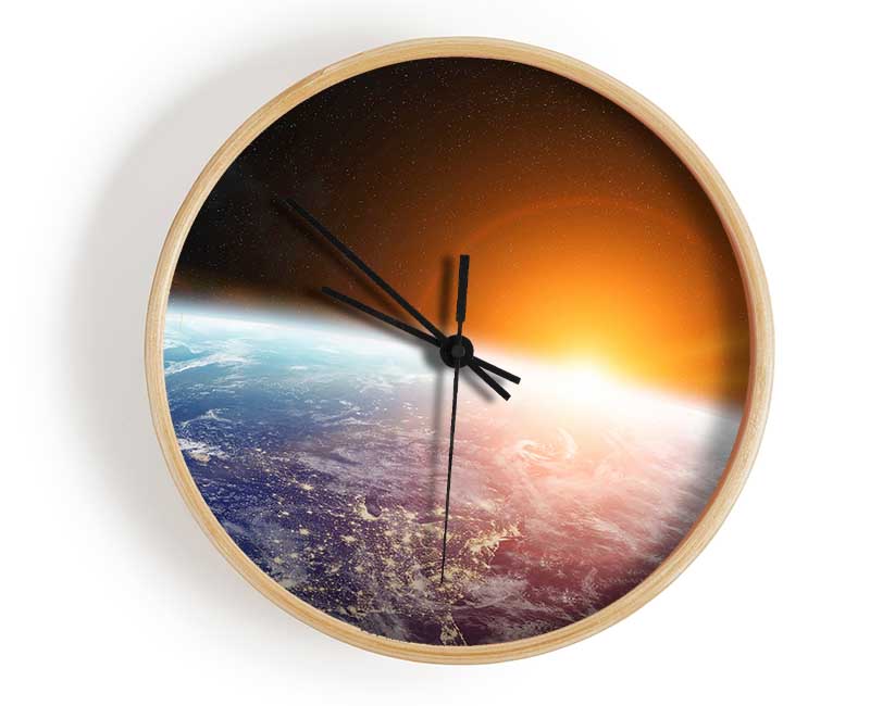 As The Sun Comes Up Over Earth Clock - Wallart-Direct UK