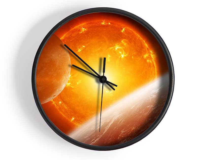 Fire Sun 3 Clock - Wallart-Direct UK