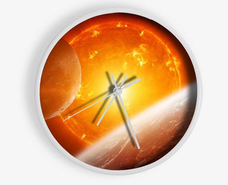 Fire Sun 3 Clock - Wallart-Direct UK