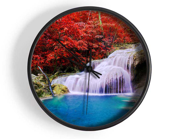 Red Tree Delight Clock - Wallart-Direct UK