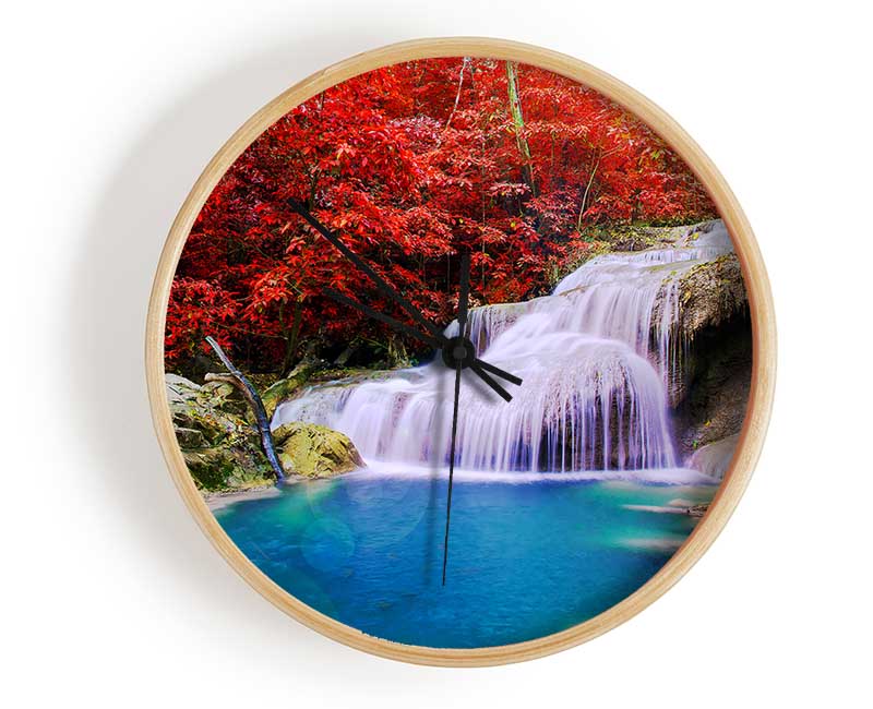 Red Tree Delight Clock - Wallart-Direct UK