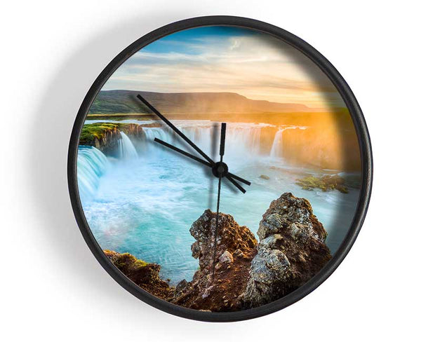 Sunset Over The Stunning Waters Clock - Wallart-Direct UK