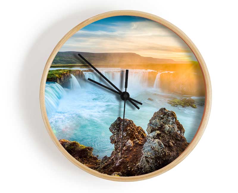 Sunset Over The Stunning Waters Clock - Wallart-Direct UK