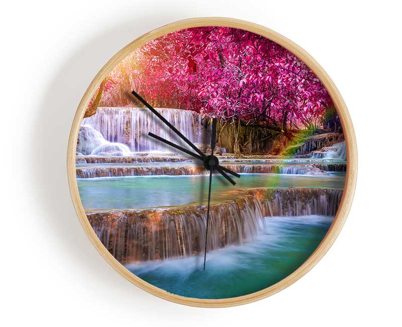 Pink Tree Beauty 3 Clock - Wallart-Direct UK