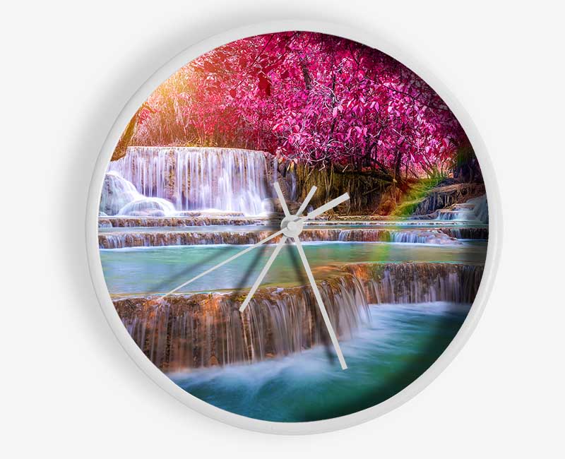 Pink Tree Beauty 3 Clock - Wallart-Direct UK