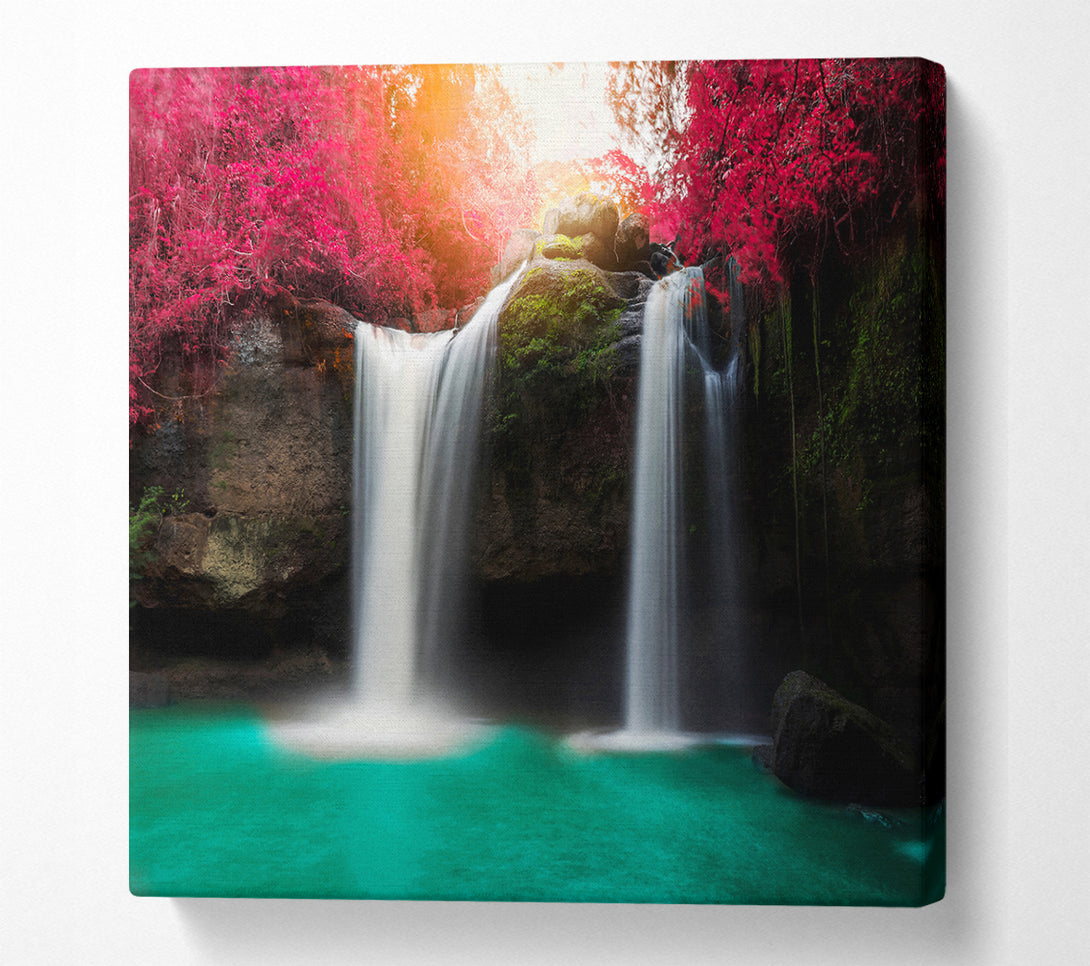 A Square Canvas Print Showing Pink Tree Beauty 5 Square Wall Art