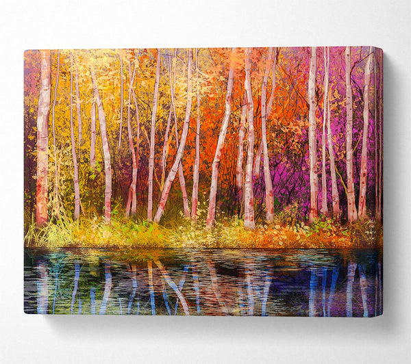 Picture of Rainbow Trees Canvas Print Wall Art