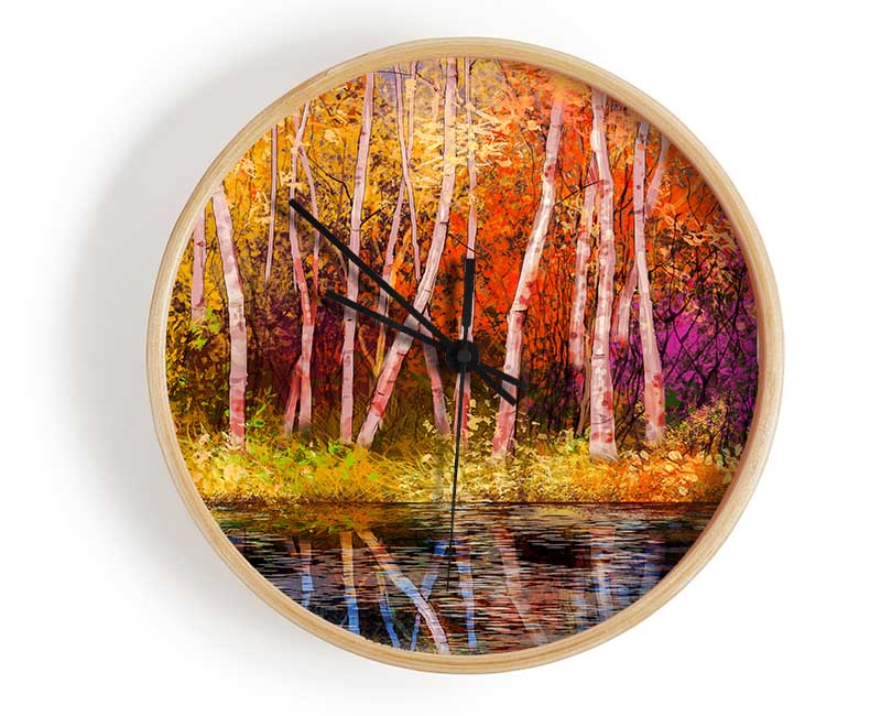 Rainbow Trees Clock - Wallart-Direct UK