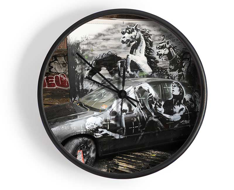 Car graffiti Clock - Wallart-Direct UK