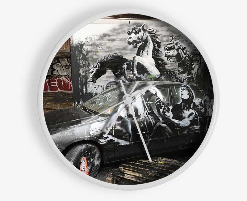 Car graffiti Clock - Wallart-Direct UK