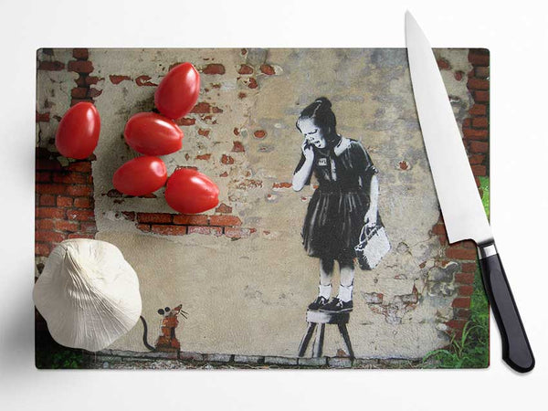 Red Riding Hood Spray Glass Chopping Board