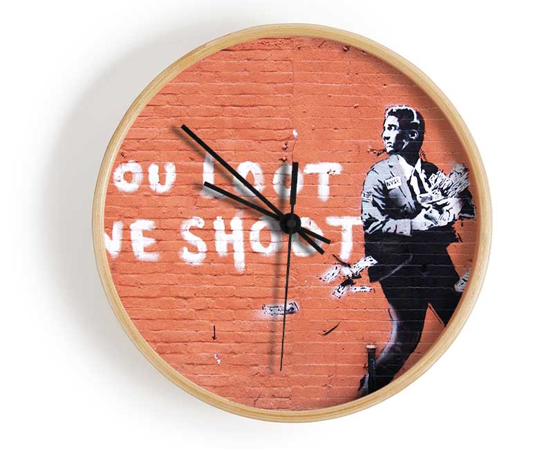 You loot We Shoot Clock - Wallart-Direct UK