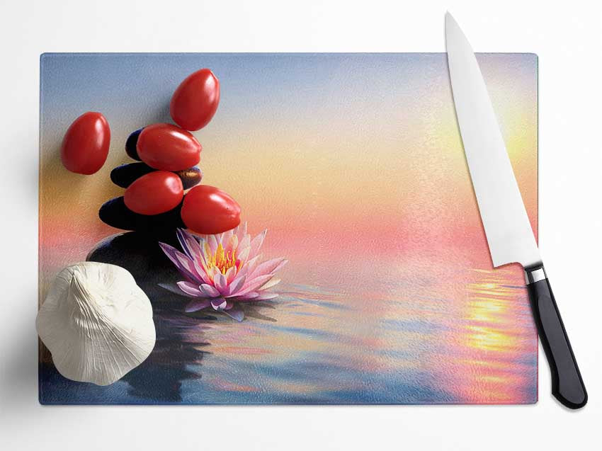 Zen Stones Lilly Glass Chopping Board