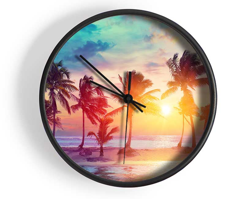 Hawaii Sunset sea Clock - Wallart-Direct UK