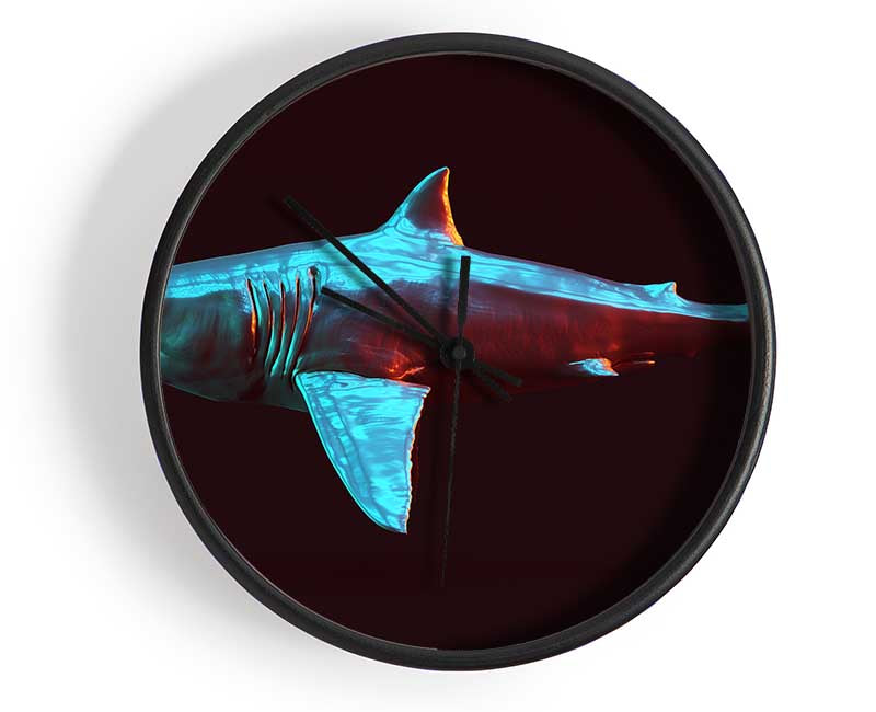 Blue shark in the deep sea Clock - Wallart-Direct UK