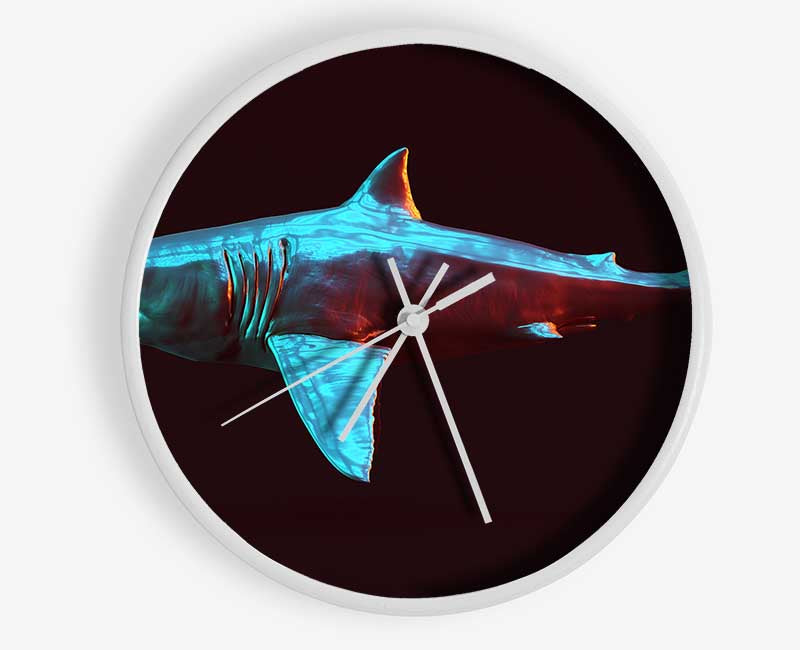 Blue shark in the deep sea Clock - Wallart-Direct UK