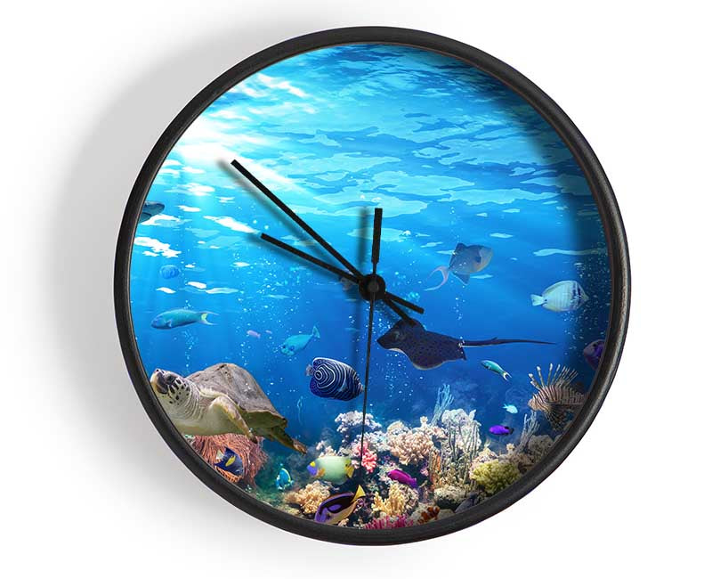 Creatures in the reef Clock - Wallart-Direct UK