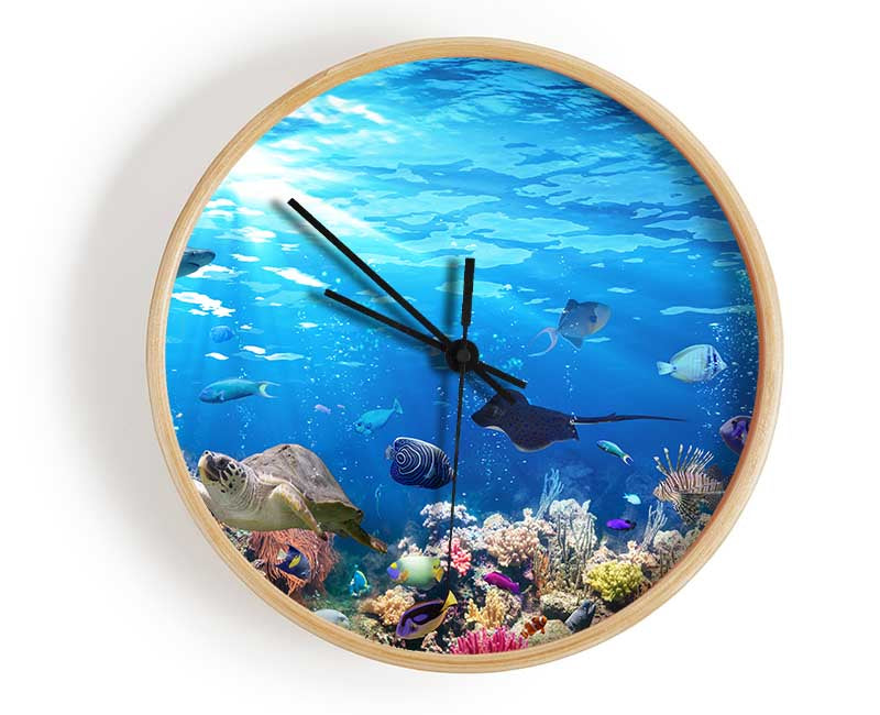 Creatures in the reef Clock - Wallart-Direct UK