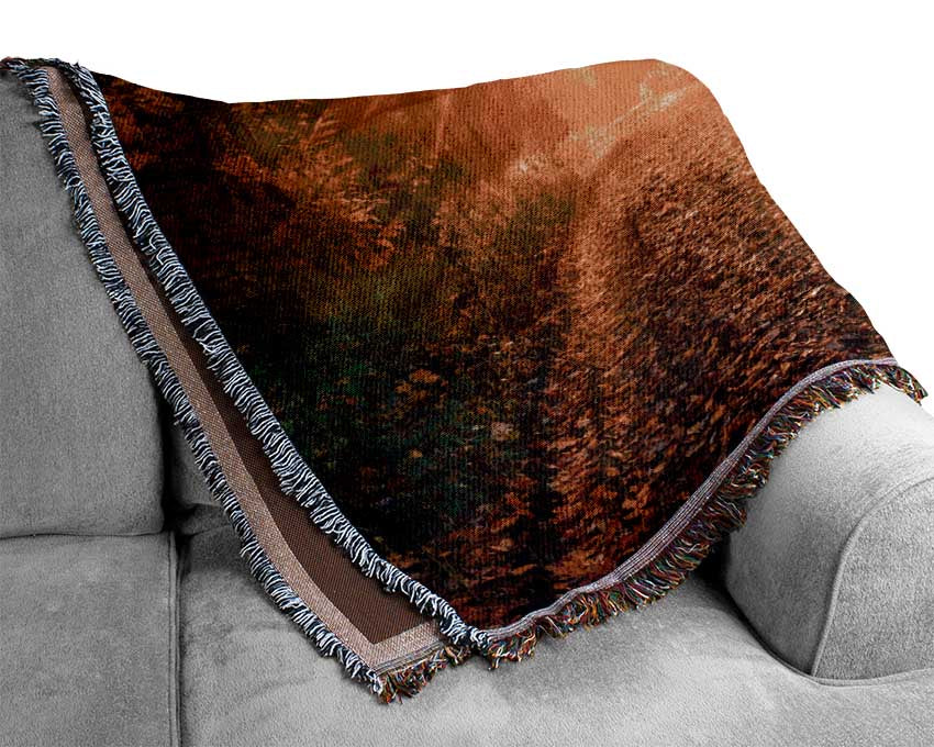 Woodland Walk In the Autumn Woven Blanket