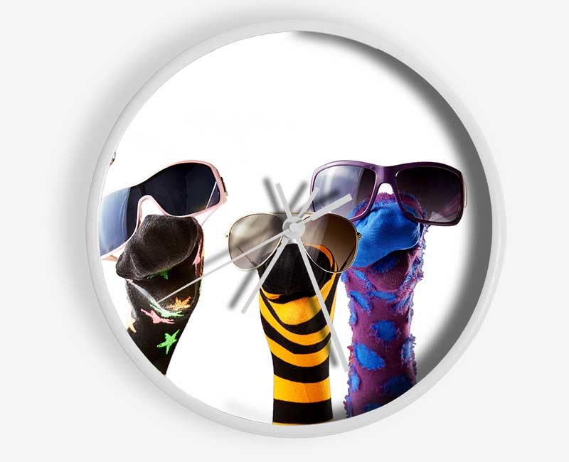 Sock Puppets with shades Clock - Wallart-Direct UK