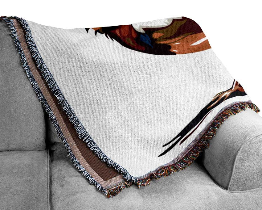 Colour splash blackbird Woven Blanket