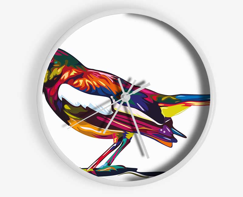 Colour splash blackbird Clock - Wallart-Direct UK