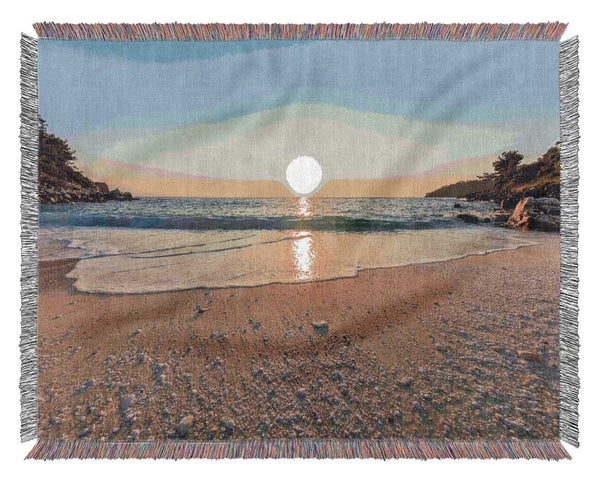 Sunrise on the cove Woven Blanket