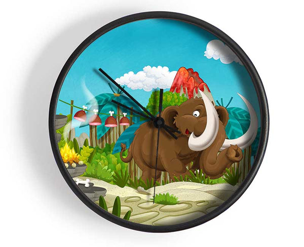 Mammoth and dinosaur Clock - Wallart-Direct UK