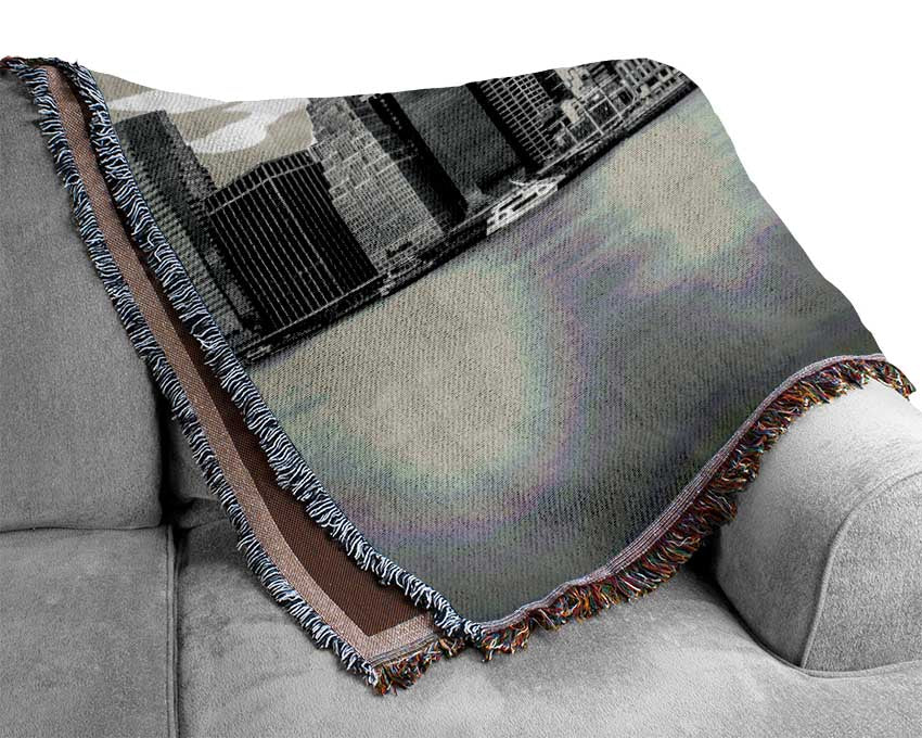 Grey cityscape views soft Woven Blanket