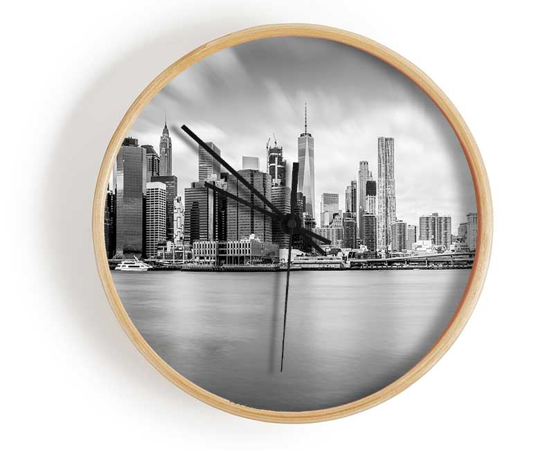 Grey cityscape views soft Clock - Wallart-Direct UK