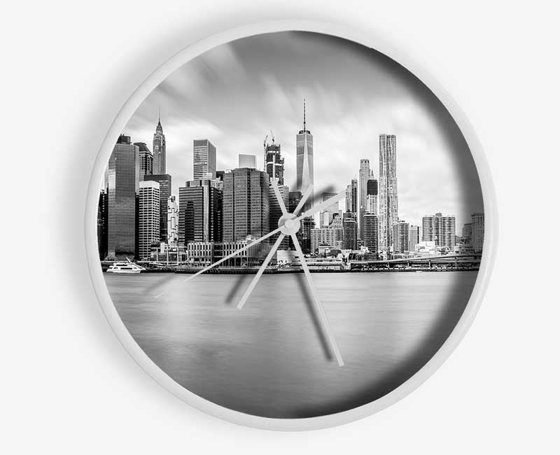 Grey cityscape views soft Clock - Wallart-Direct UK