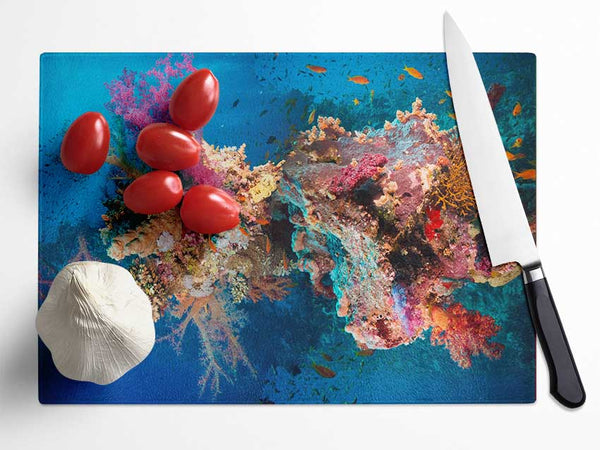 Coral reef habitat Glass Chopping Board