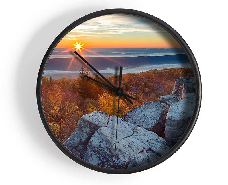 Star sun horizon Clock - Wallart-Direct UK