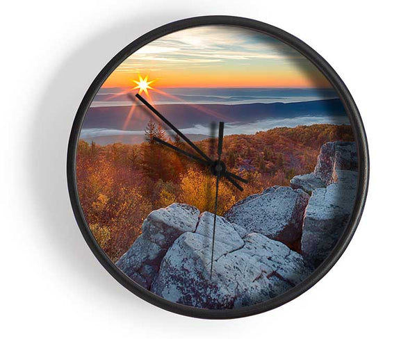 Star sun horizon Clock - Wallart-Direct UK