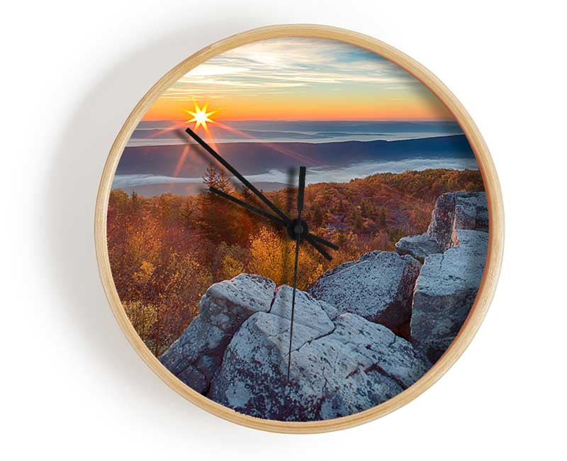 Star sun horizon Clock - Wallart-Direct UK