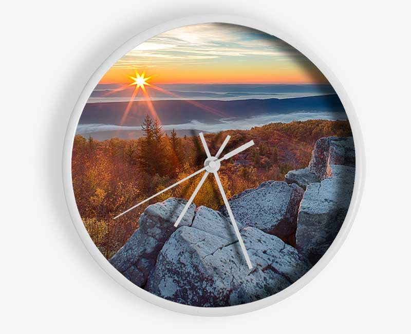 Star sun horizon Clock - Wallart-Direct UK