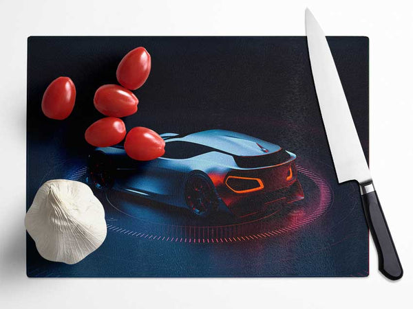 Full Spin futuristic car Glass Chopping Board