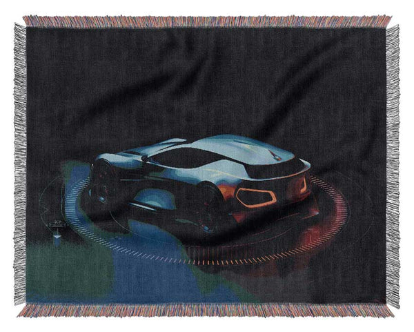 Full Spin futuristic car Woven Blanket