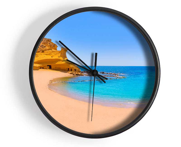 Beach cove blue seas Clock - Wallart-Direct UK