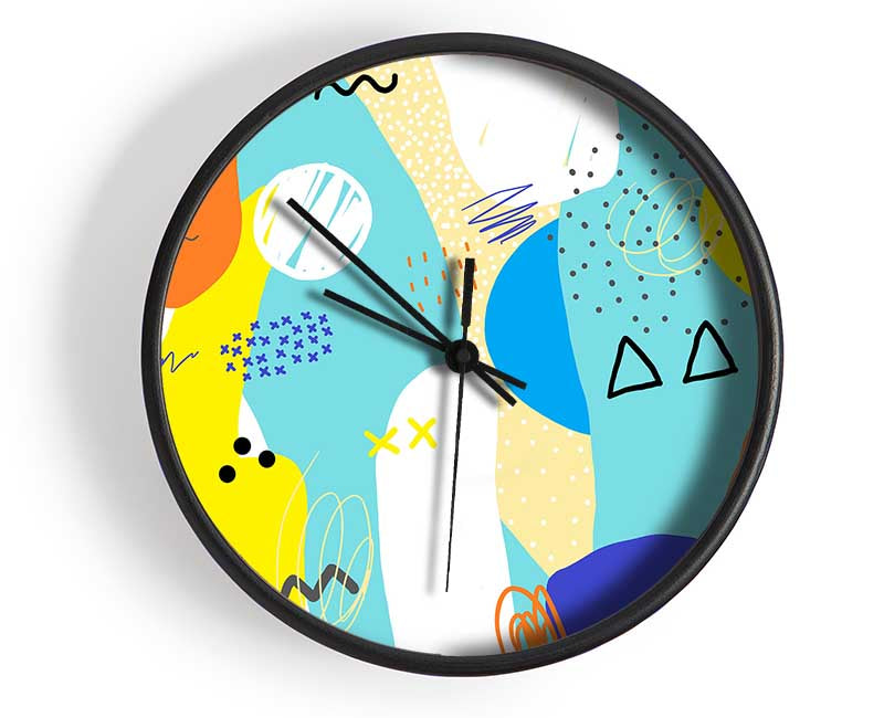 Modern contemporary illustration Clock - Wallart-Direct UK