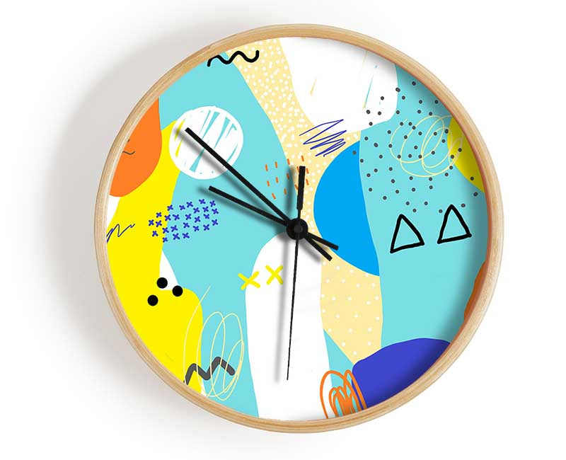 Modern contemporary illustration Clock - Wallart-Direct UK