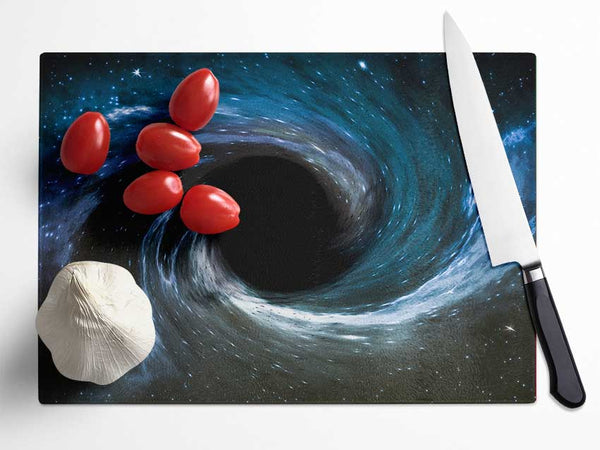 Vortex in space black hole Glass Chopping Board