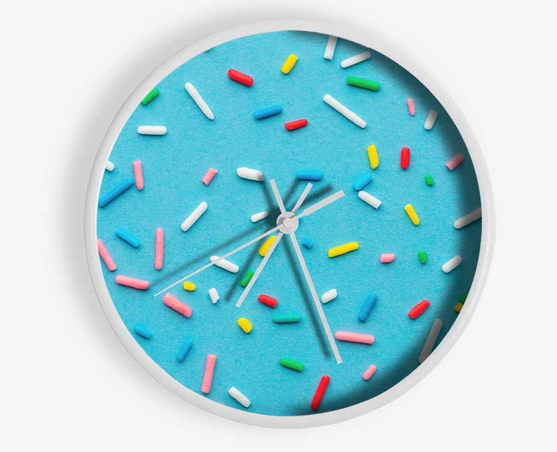 Hundreds and thousands on blue Clock - Wallart-Direct UK