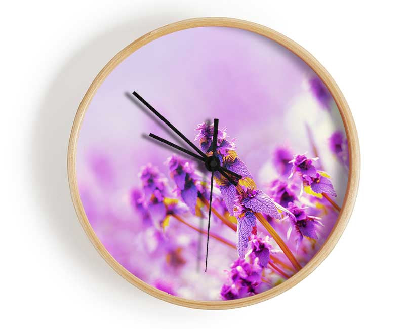 Lilac flowers in the mist Clock - Wallart-Direct UK