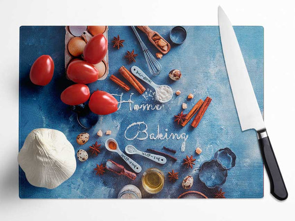 Home baking in flour Glass Chopping Board