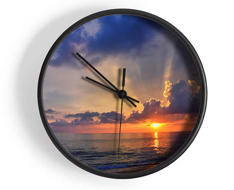 British sunset of the coast of frinton Clock - Wallart-Direct UK