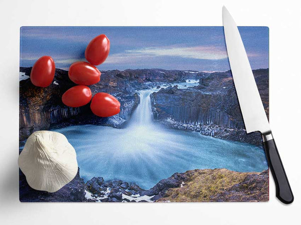 Water flow lagoon Glass Chopping Board