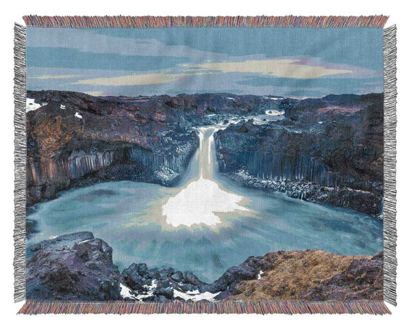 Water flow lagoon Woven Blanket