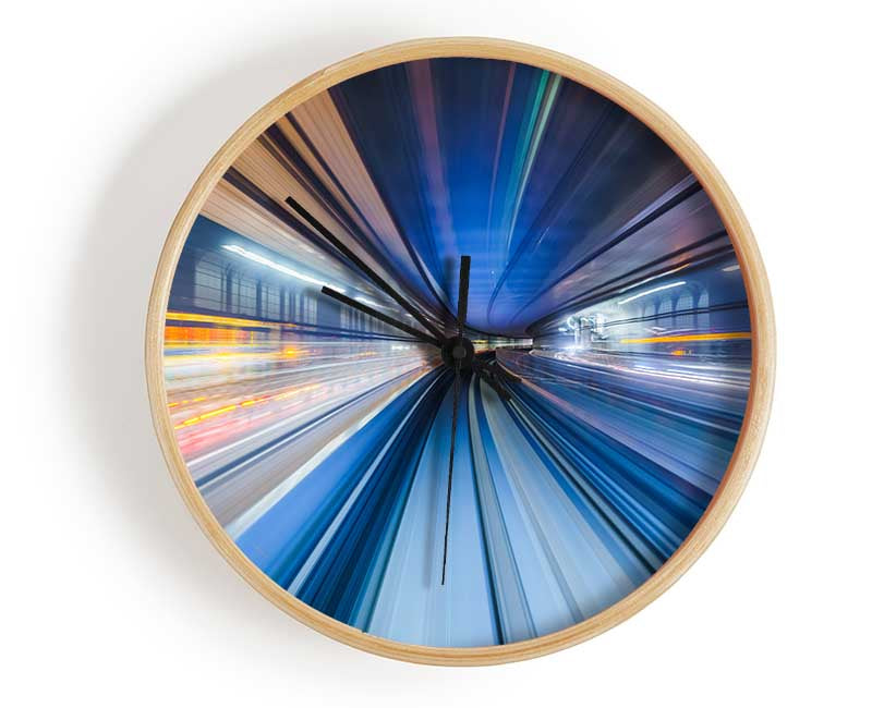 Tunnel of light and colour Clock - Wallart-Direct UK