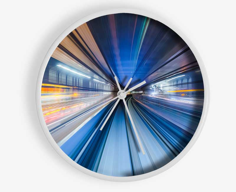 Tunnel of light and colour Clock - Wallart-Direct UK